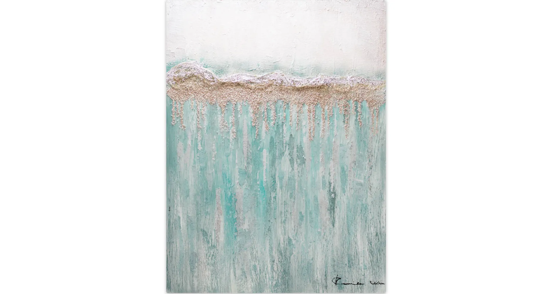 Handgemaltes Gemälde 'Viridian Stream' 75x100cm | inkl. Echtheitszertifikat
