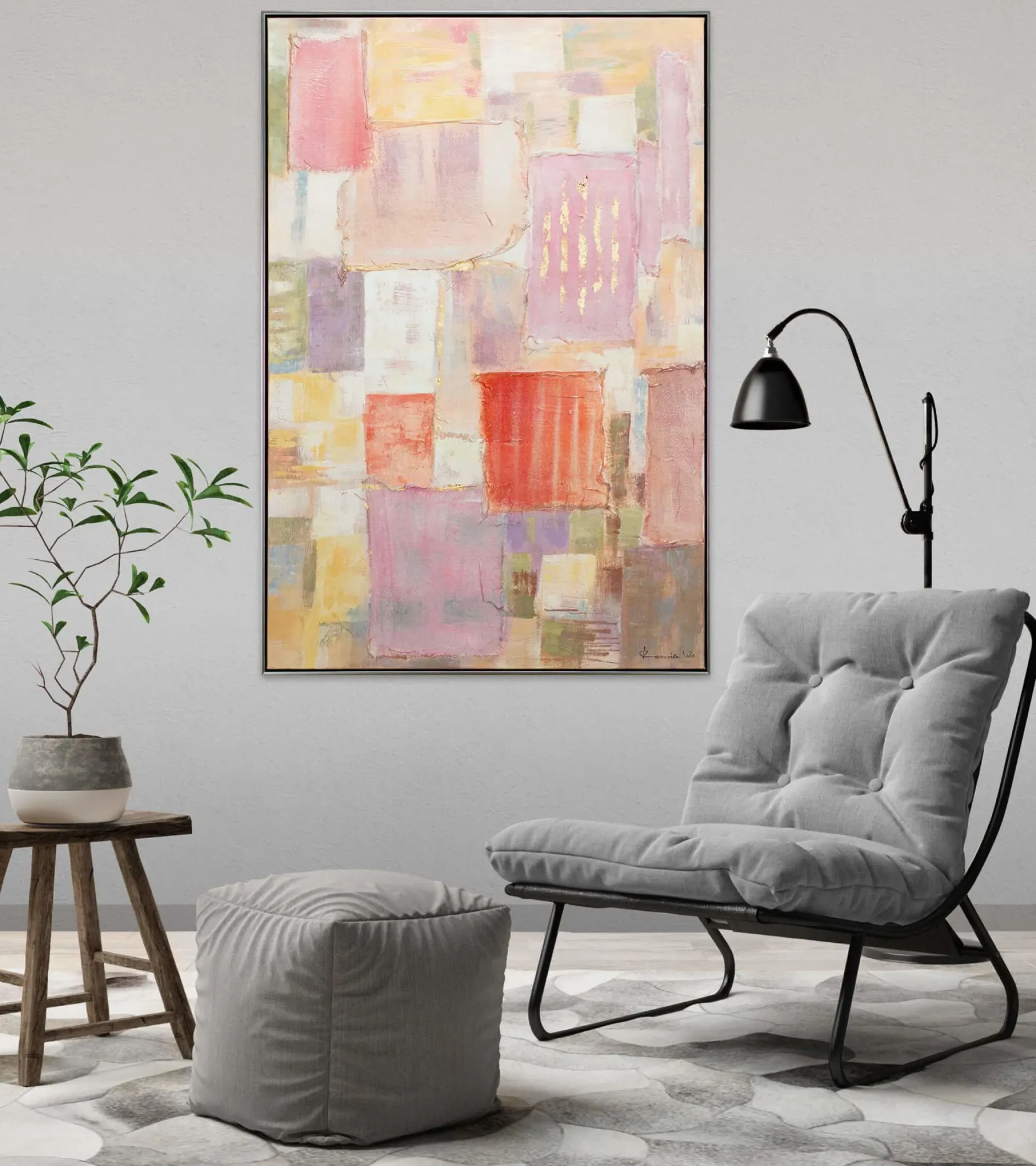 Handgemaltes Gemälde 'Von der Muse geküsst' 83x123cm | inkl. Echtheitszertifikat