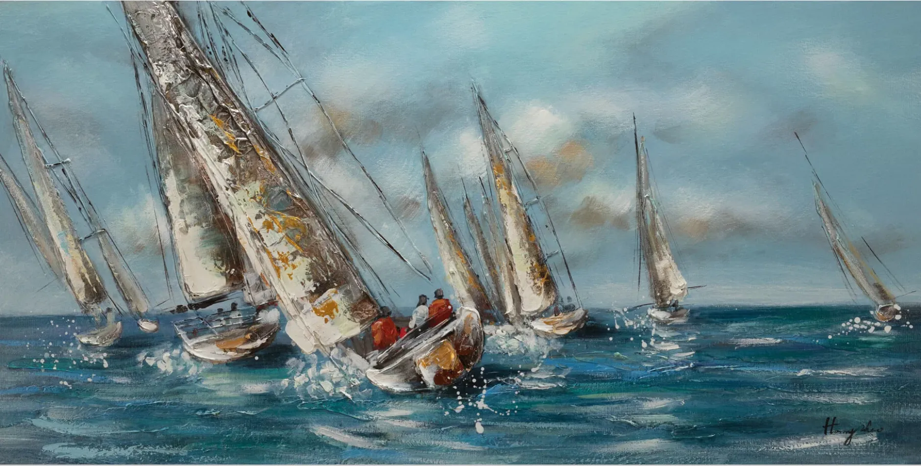 Handgemaltes Gemälde 'Von Küste zu Küste' 120x60cm | inkl. Echtheitszertifikat