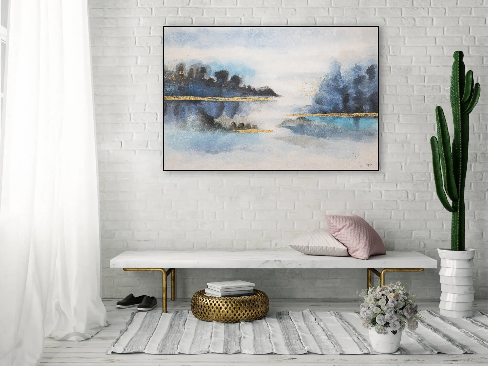 Handgemaltes Gemälde 'Von Ufer zu Ufer' 120x80cm | inkl. Echtheitszertifikat