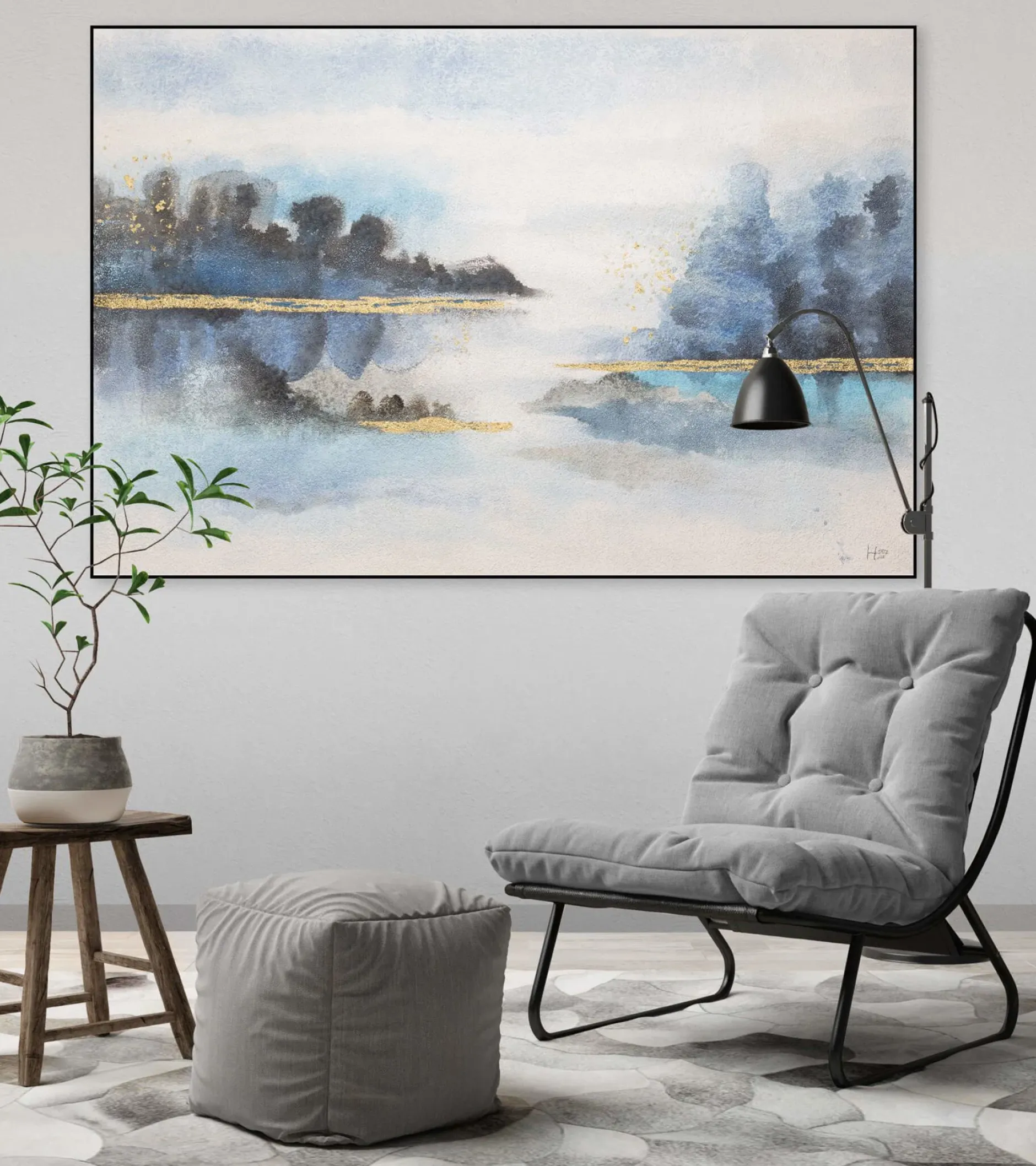 Handgemaltes Gemälde 'Von Ufer zu Ufer' 120x80cm | inkl. Echtheitszertifikat