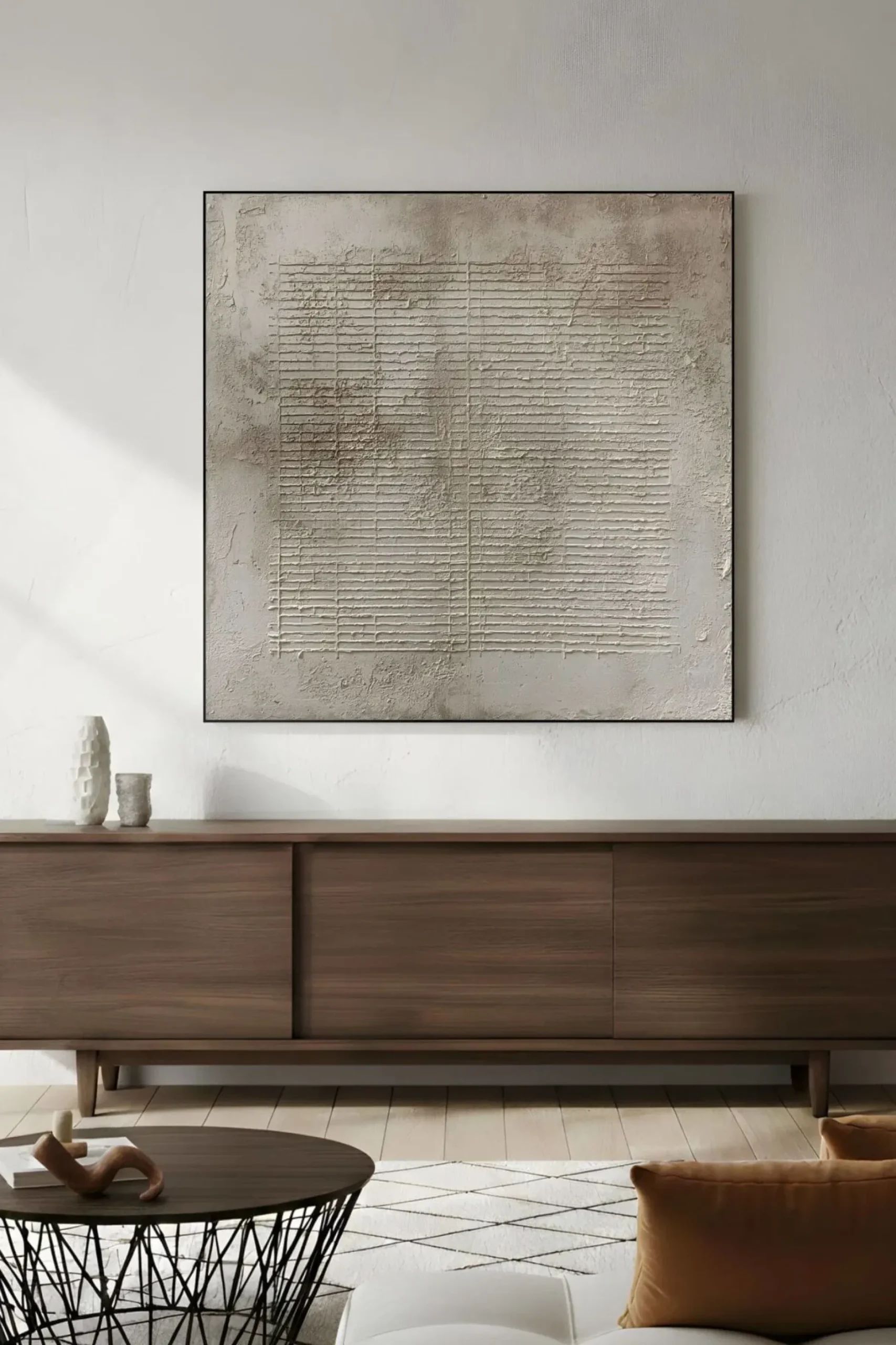 Handgemaltes Gemälde 'Wabi-Sabi Raster 4' | Echtheitszertifikat inklusive