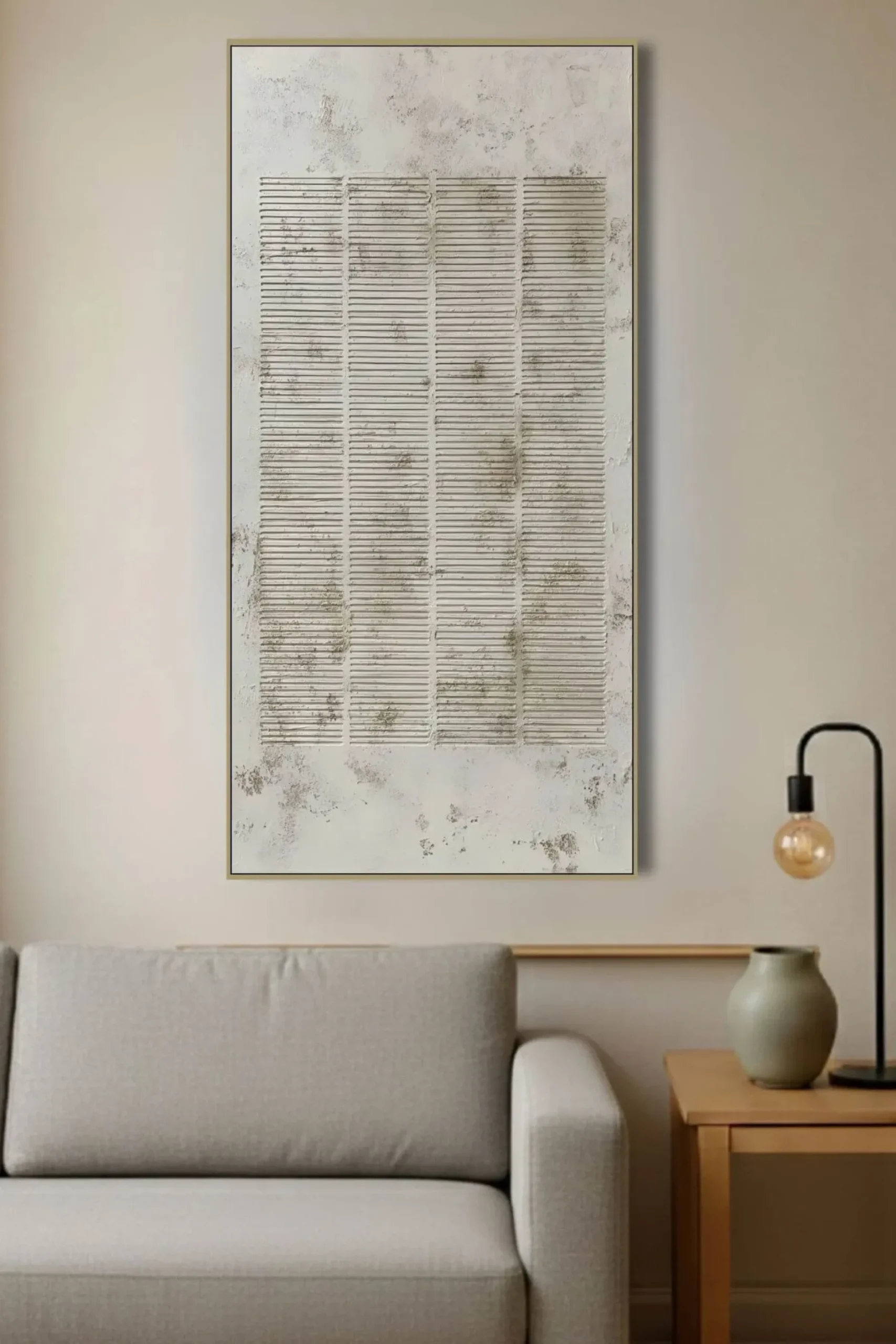 Handgemaltes Gemälde 'Wabi-Sabi Linien 2' | Echtheitszertifikat inklusive