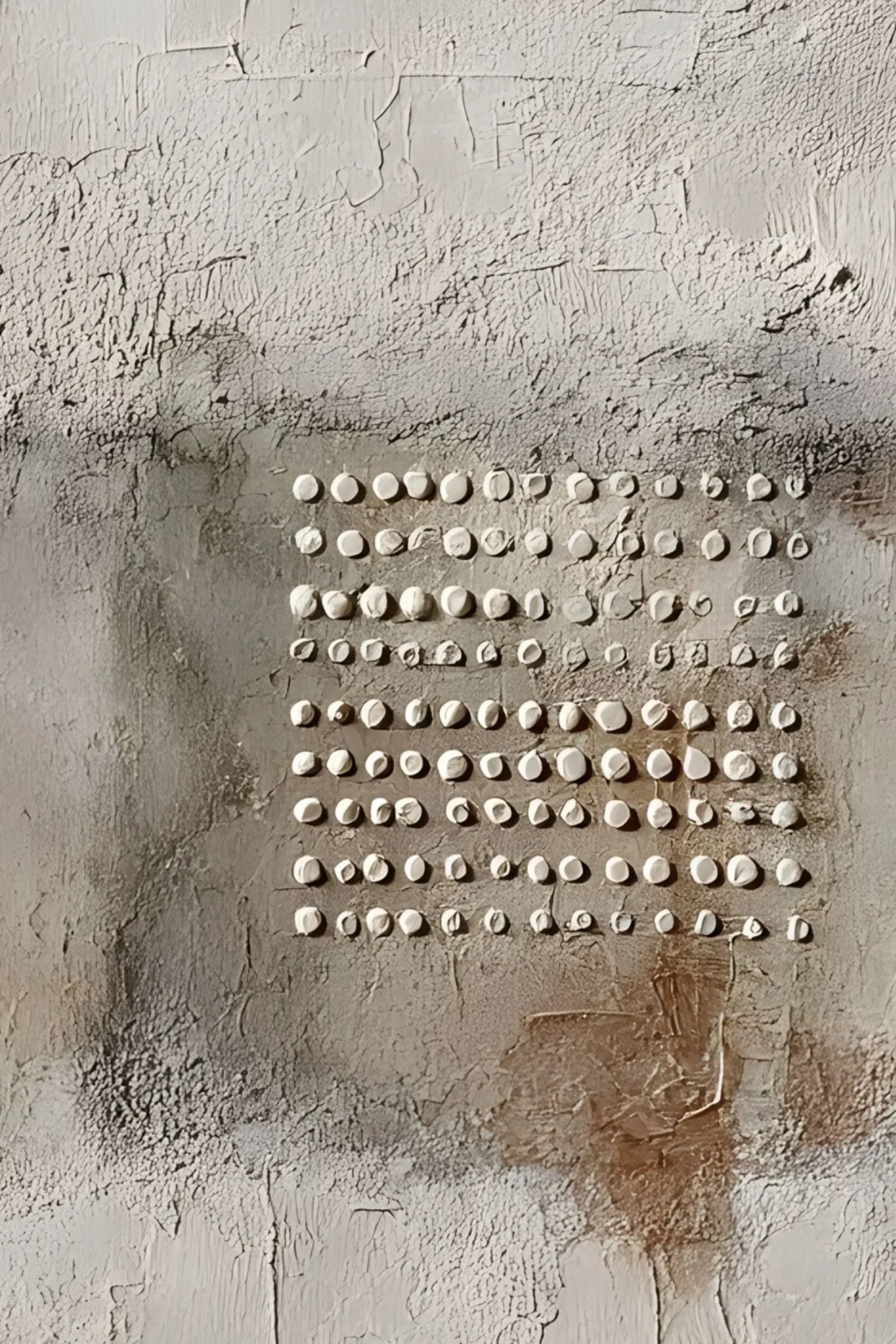 Handgemaltes Gemälde 'Wabi-Sabi Punktgitter' | Echtheitszertifikat inklusive