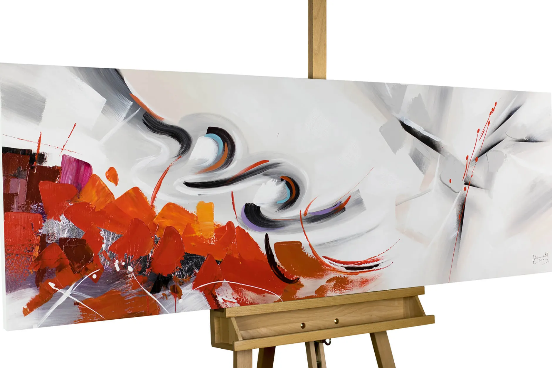 Handgemaltes Gemälde 'Warm Elegance' 150x50cm | inkl. Echtheitszertifikat