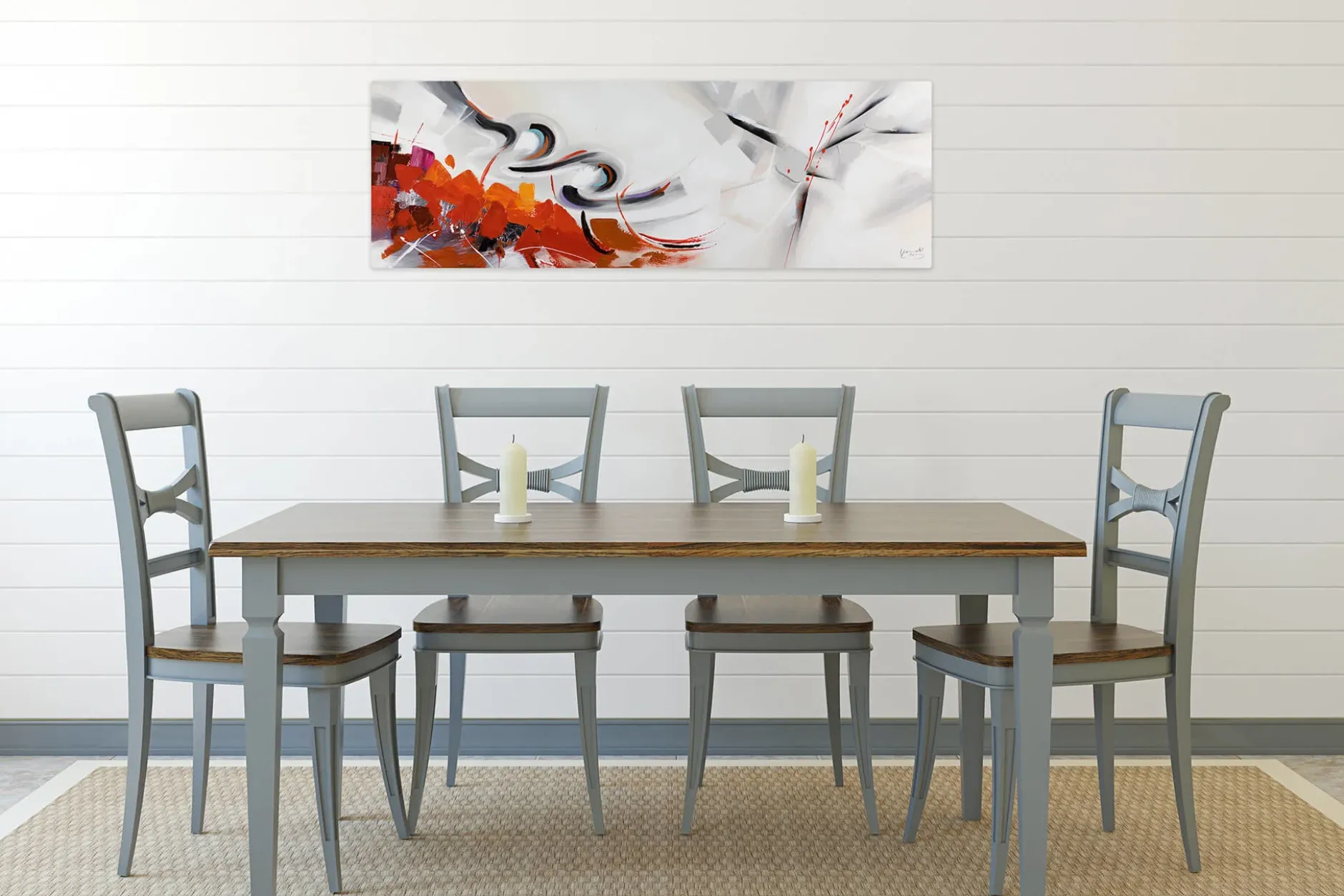 Handgemaltes Gemälde 'Warm Elegance' 150x50cm | inkl. Echtheitszertifikat