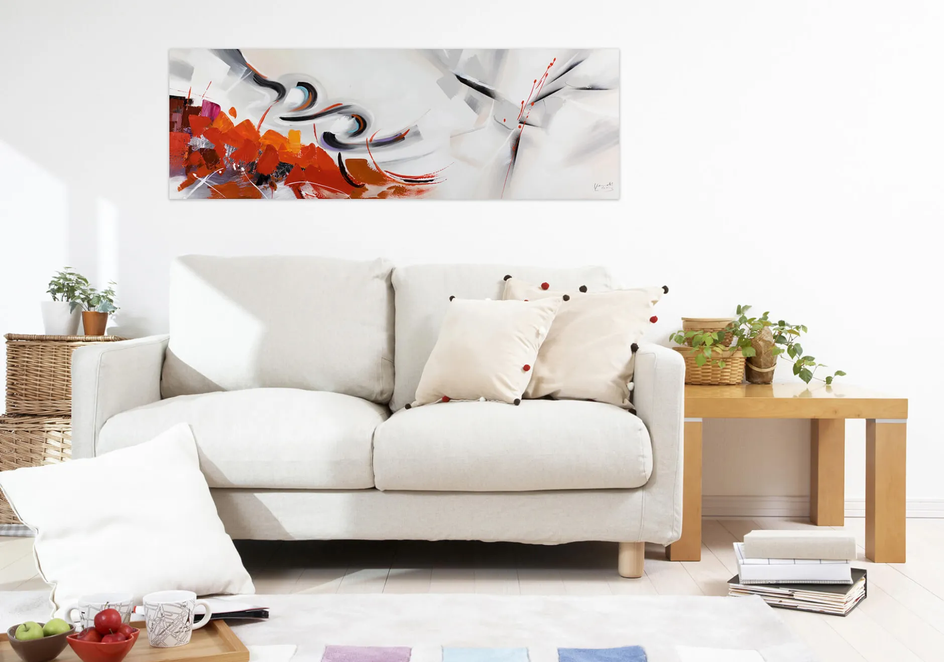 Handgemaltes Gemälde 'Warm Elegance' 150x50cm | inkl. Echtheitszertifikat