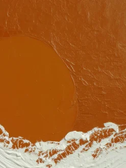 Handgemaltes Gemälde 'Warme Orange Welle' | Echtheitszertifikat inklusive