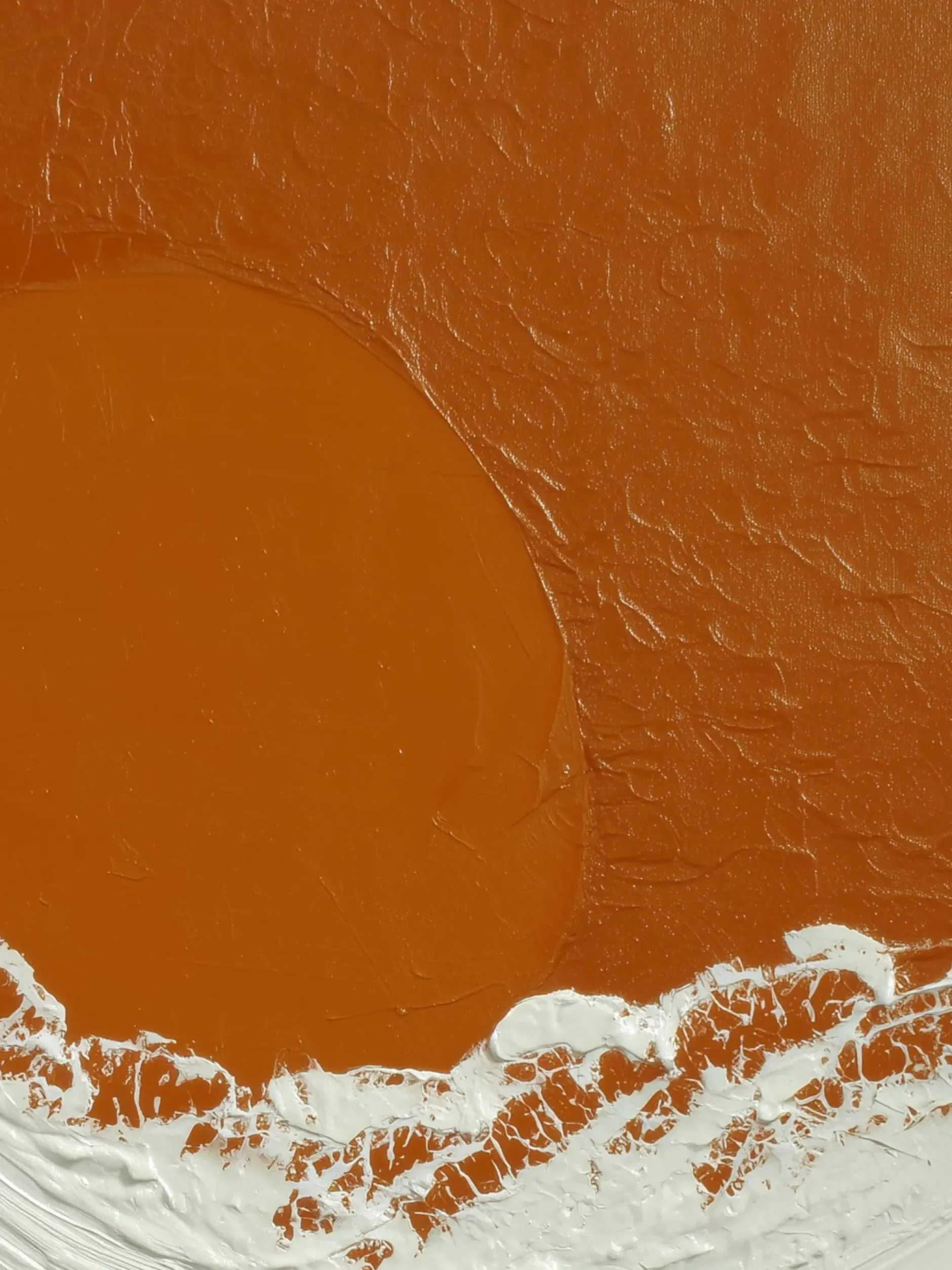 Handgemaltes Gemälde 'Warme Orange Welle' | Echtheitszertifikat inklusive
