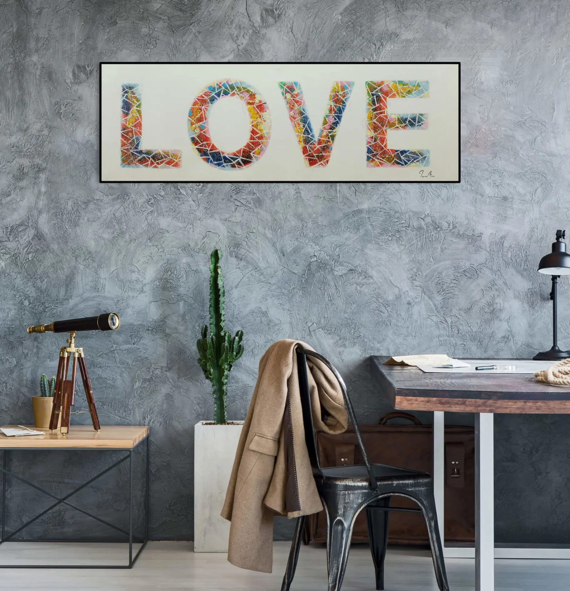 Handgemaltes Gemälde 'Warm, Fuzzy Feeling' 120x40cm | inkl. Echtheitszertifikat