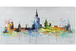 Handgemaltes Gemälde 'Warsaw Skyline Silhouette' 120x60cm | inkl. Echtheitszertifikat