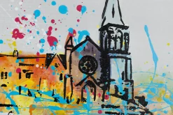 Handgemaltes Gemälde 'Warsaw Skyline Silhouette' 120x60cm | inkl. Echtheitszertifikat