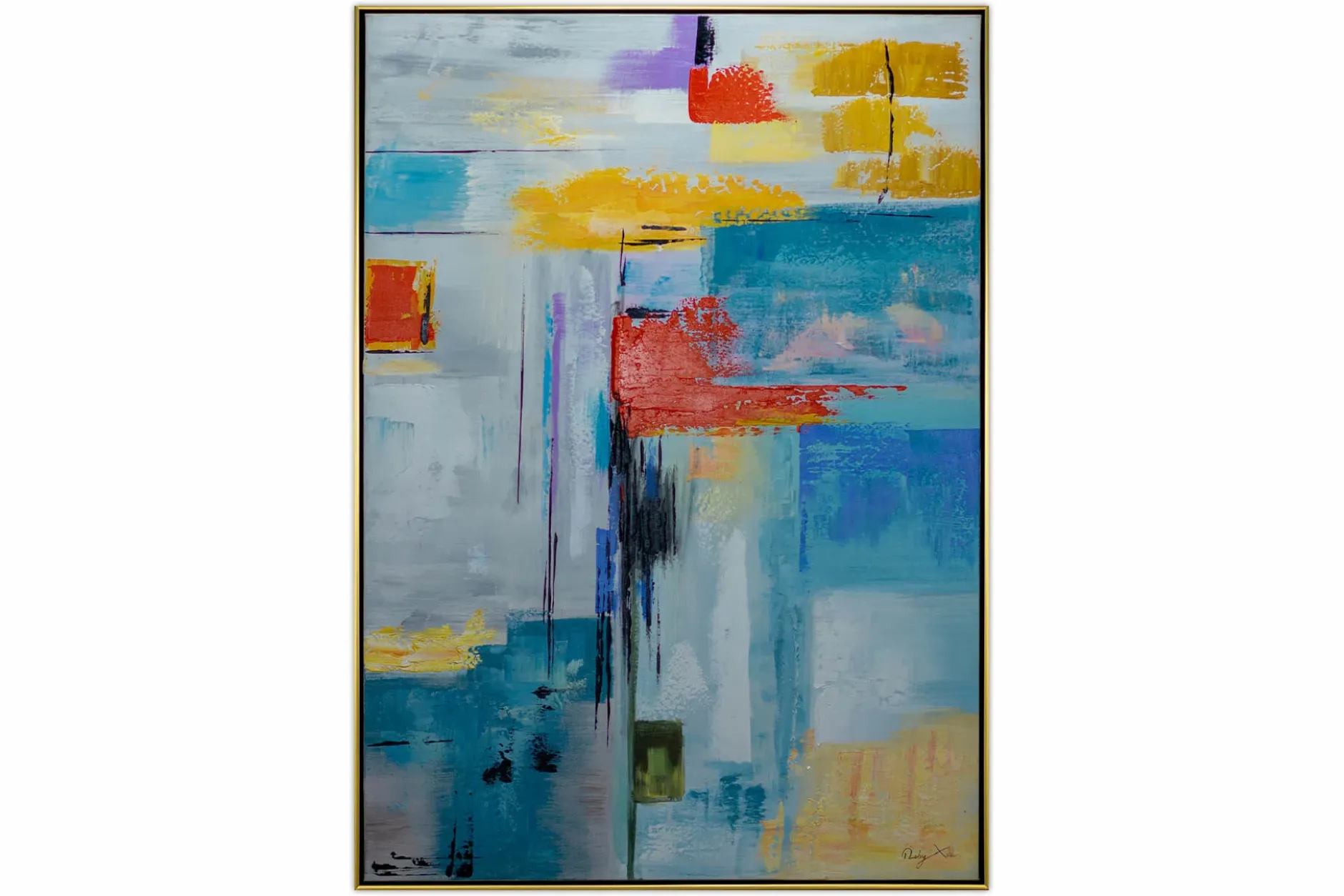 Handgemaltes Gemälde 'Water Reflections' 77,5x102,5cm | inkl. Echtheitszertifikat