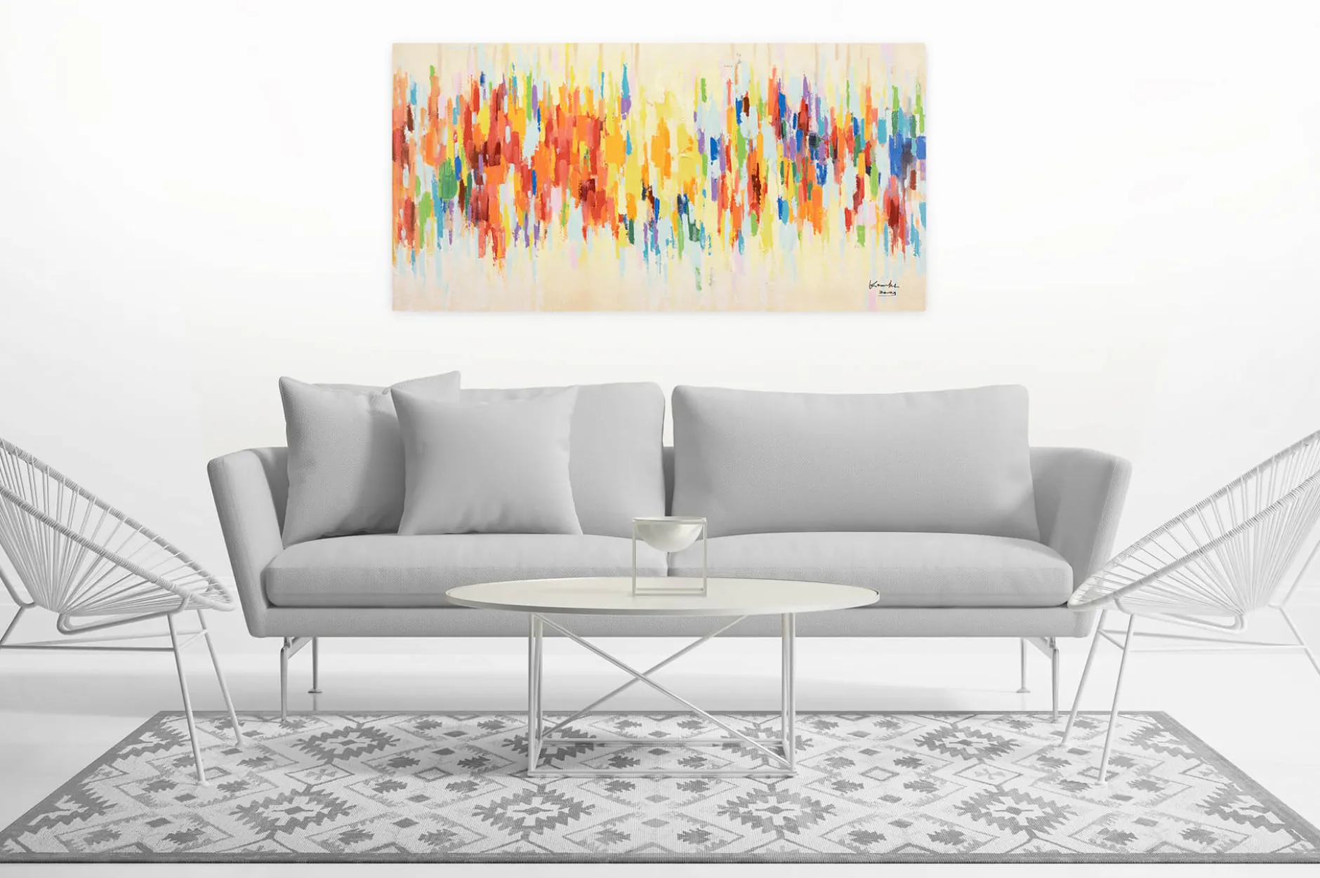 Handgemaltes Gemälde 'Weekend Happiness' 120x60cm | inkl. Echtheitszertifikat