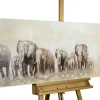 Handgemaltes Gemälde 'Weg der Elefanten' 150x50cm | inkl. Echtheitszertifikat