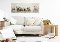 Handgemaltes Gemälde 'Weg der Elefanten' 150x50cm | inkl. Echtheitszertifikat