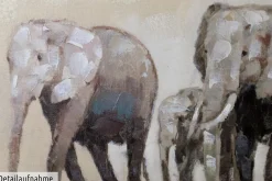 Handgemaltes Gemälde 'Weg der Elefanten' 150x50cm | inkl. Echtheitszertifikat