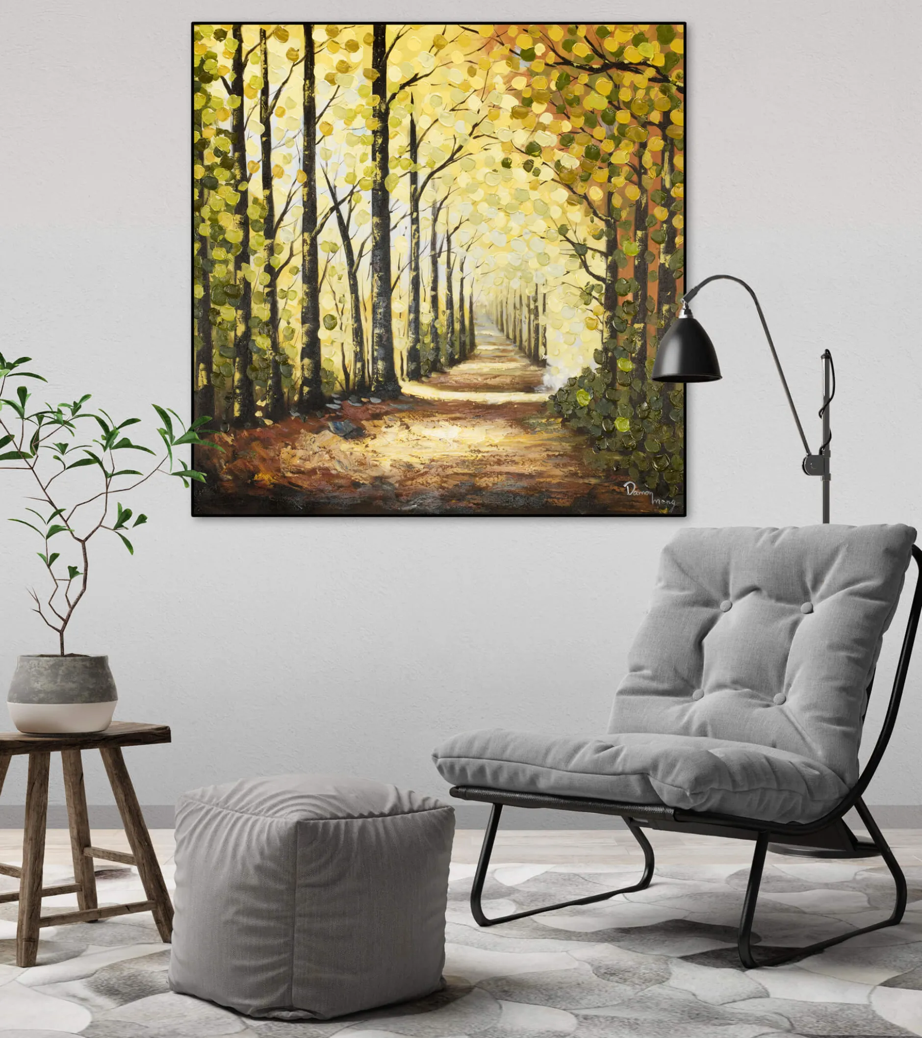 Handgemaltes Gemälde 'Wege des Waldes' 80x80cm | inkl. Echtheitszertifikat