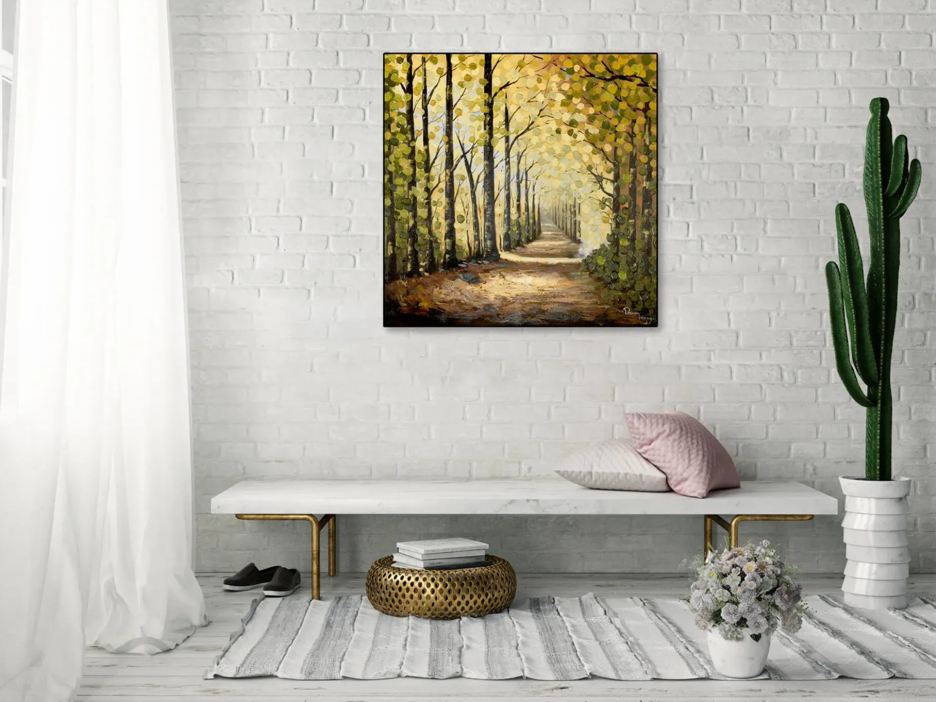 Handgemaltes Gemälde 'Wege des Waldes' 80x80cm | inkl. Echtheitszertifikat