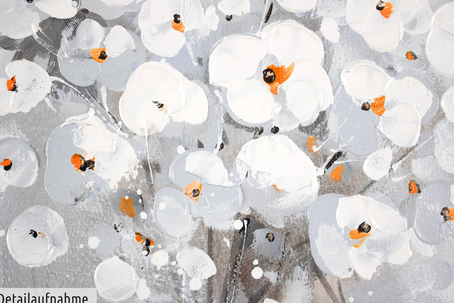 Handgemaltes Gemälde 'Weiße Unschuld' 80x80cm | inkl. Echtheitszertifikat