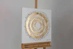 Handgemaltes Gemälde 'White golden Halo' 60x60cm | inkl. Echtheitszertifikat