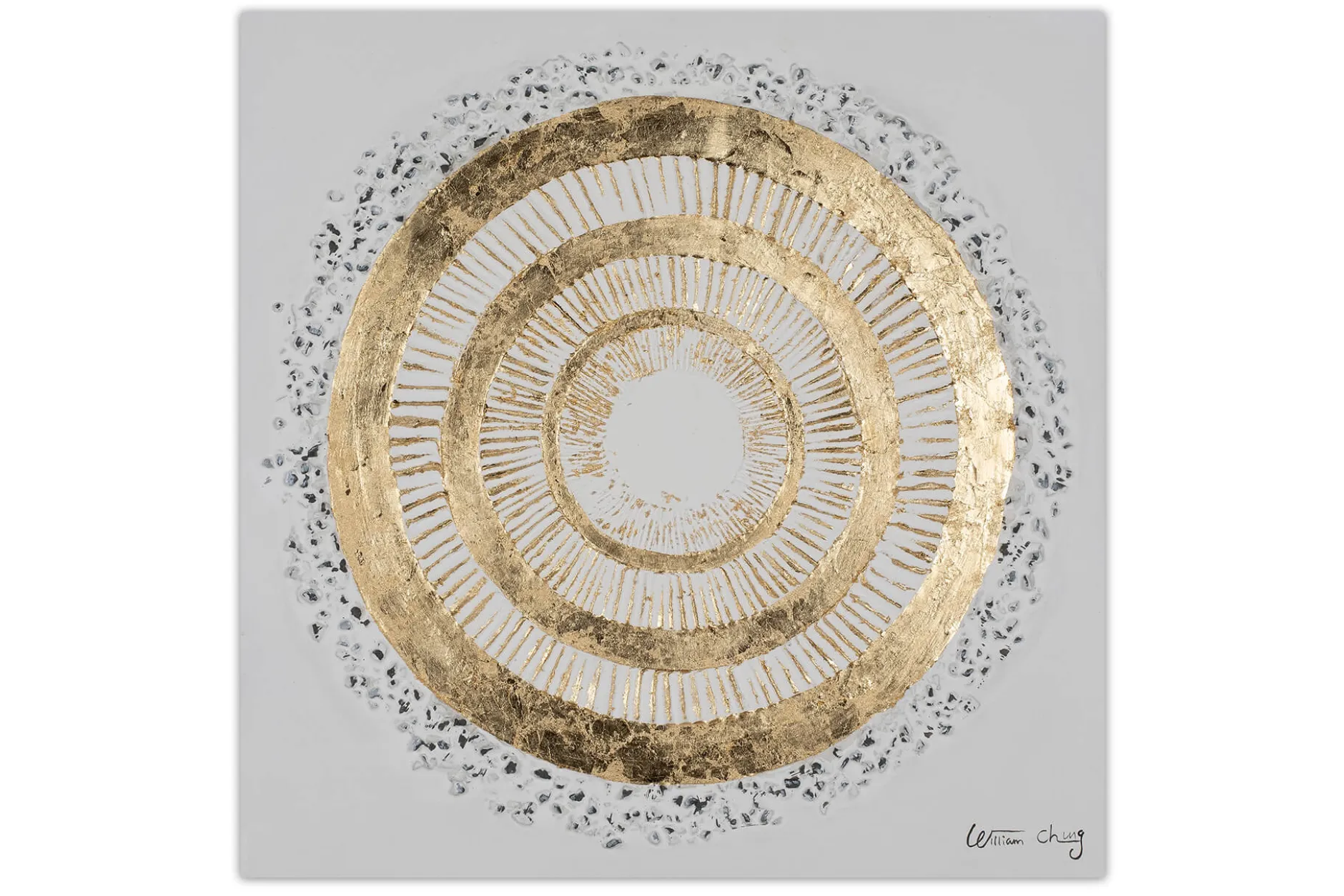 Handgemaltes Gemälde 'White golden Halo' 60x60cm | inkl. Echtheitszertifikat