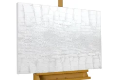 Handgemaltes Gemälde 'White Snake' 100x75cm | inkl. Echtheitszertifikat
