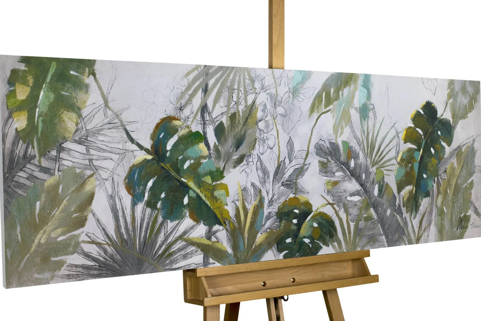 Handgemaltes Gemälde 'Wildlife' 150x50cm | inkl. Echtheitszertifikat