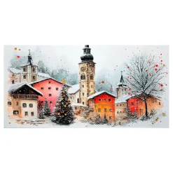 Handgemaltes Gemälde 'Winterlicher Uhrturm' | Echtheitszertifikat inklusive