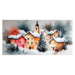 Handgemaltes Gemälde 'Winterliches Dorf' | Echtheitszertifikat inklusive