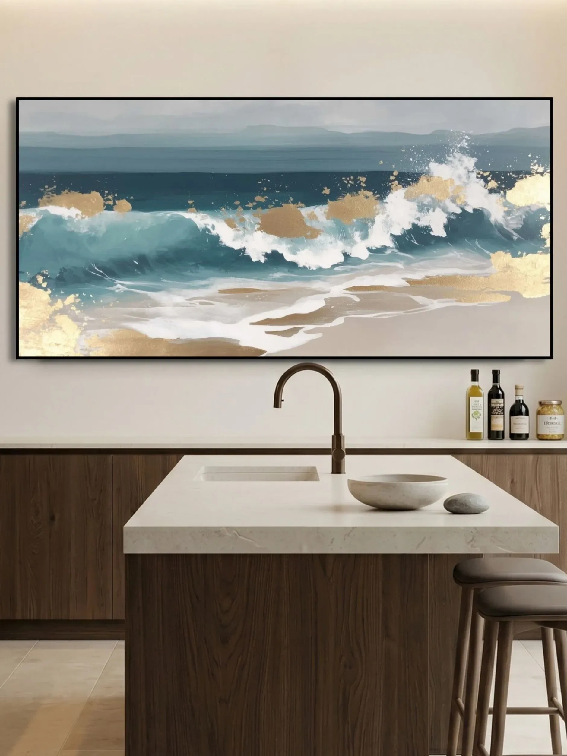 Handgemaltes Gemälde 'Wo die Flut neu beginnt' | Echtheitszertifikat inklusive