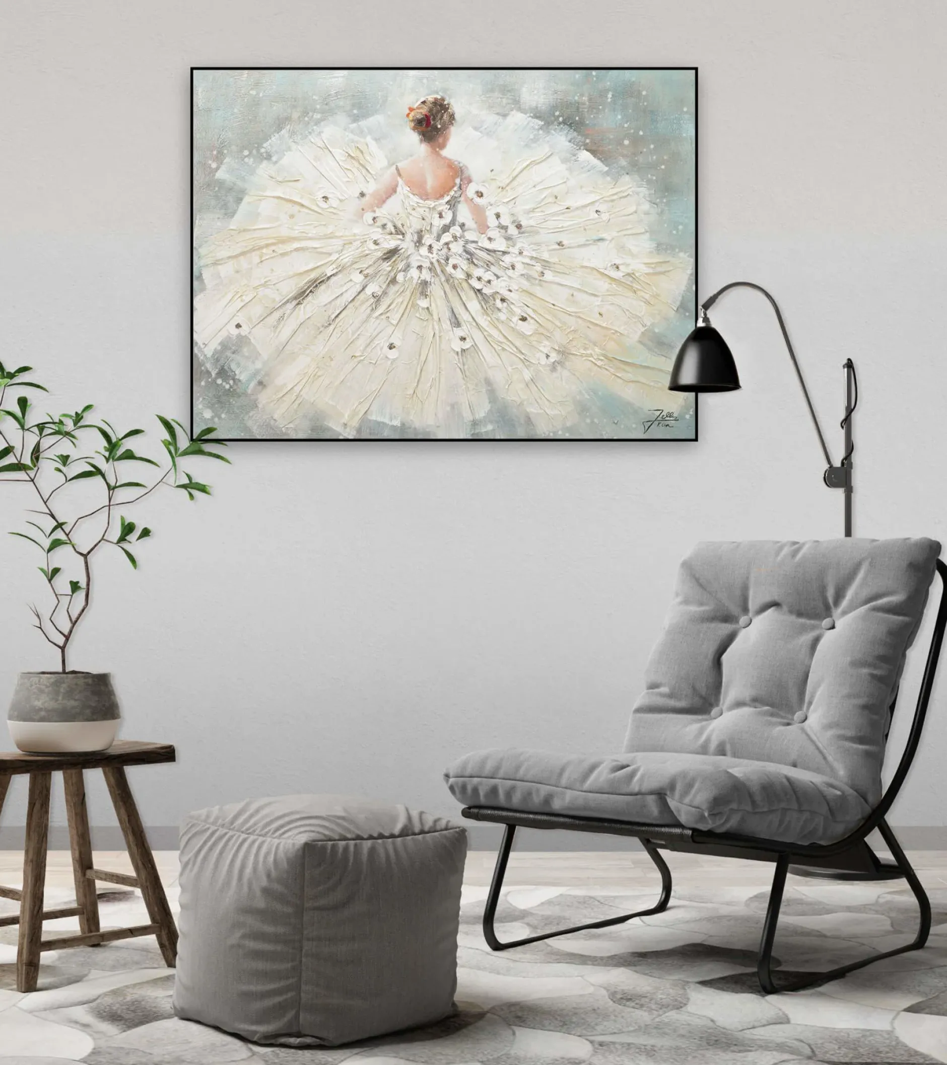 Handgemaltes Gemälde 'Wolkentänzerin' 100x75cm | inkl. Echtheitszertifikat