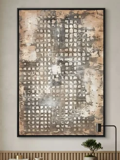 Handgemaltes Gemälde 'Worn Grid' 60x90cm | inkl. Echtheitszertifikat