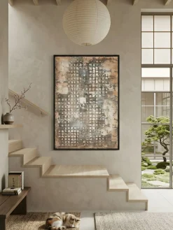 Handgemaltes Gemälde 'Worn Grid' 60x90cm | inkl. Echtheitszertifikat