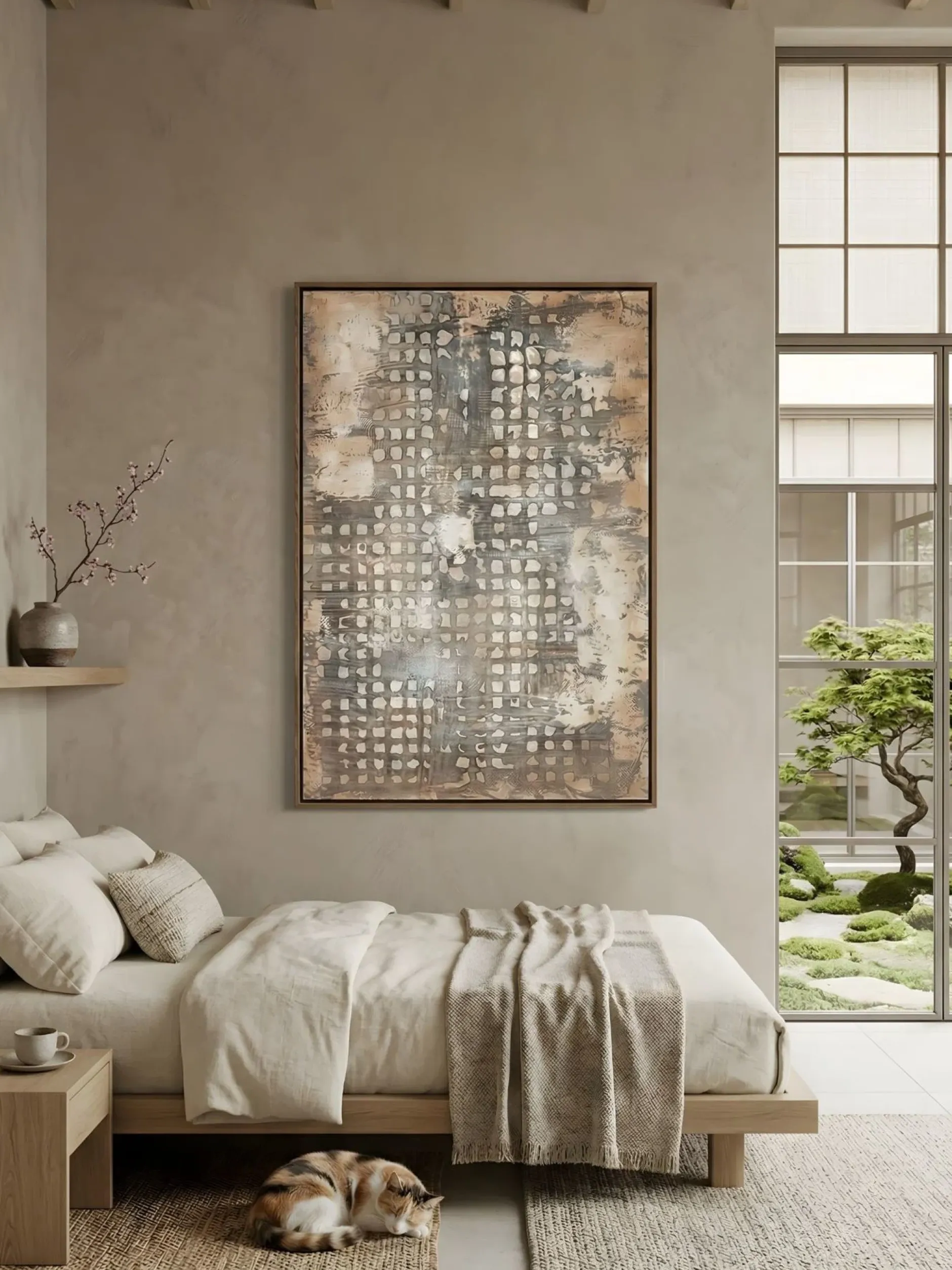 Handgemaltes Gemälde 'Worn Grid' 60x90cm | inkl. Echtheitszertifikat