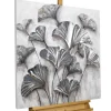 Handgemaltes Gemälde 'Zarte Blätter' 80x80cm | inkl. Echtheitszertifikat