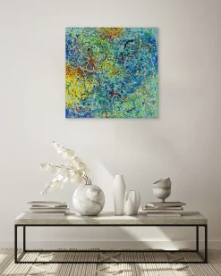 Handgemaltes Gemälde 'Zauber der Farben' 80x80cm | inkl. Echtheitszertifikat