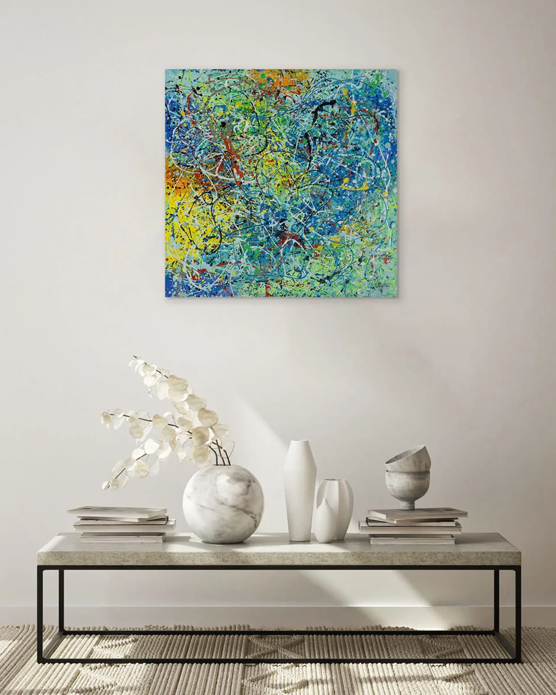 Handgemaltes Gemälde 'Zauber der Farben' 80x80cm | inkl. Echtheitszertifikat