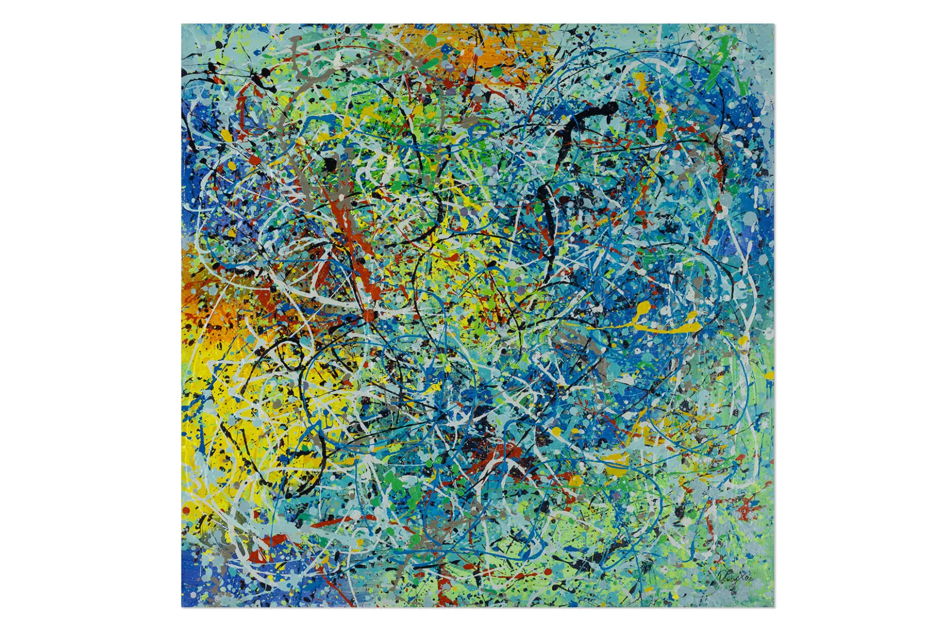 Handgemaltes Gemälde 'Zauber der Farben' 80x80cm | inkl. Echtheitszertifikat