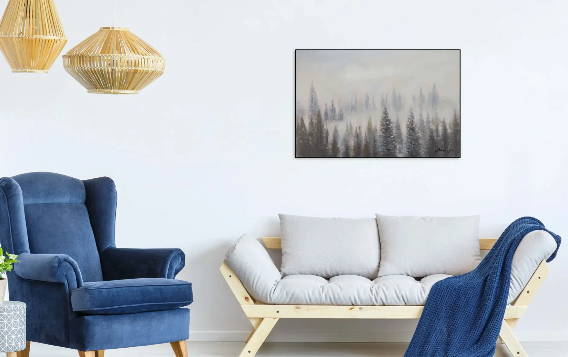 Handgemaltes Gemälde 'Zauber des Waldes' 90x60cm | inkl. Echtheitszertifikat