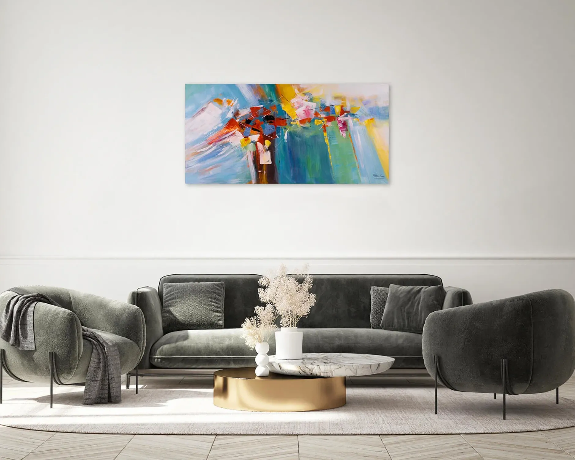 Handgemaltes Gemälde 'Zauberhaftes Riff' 120x60cm | inkl. Echtheitszertifikat