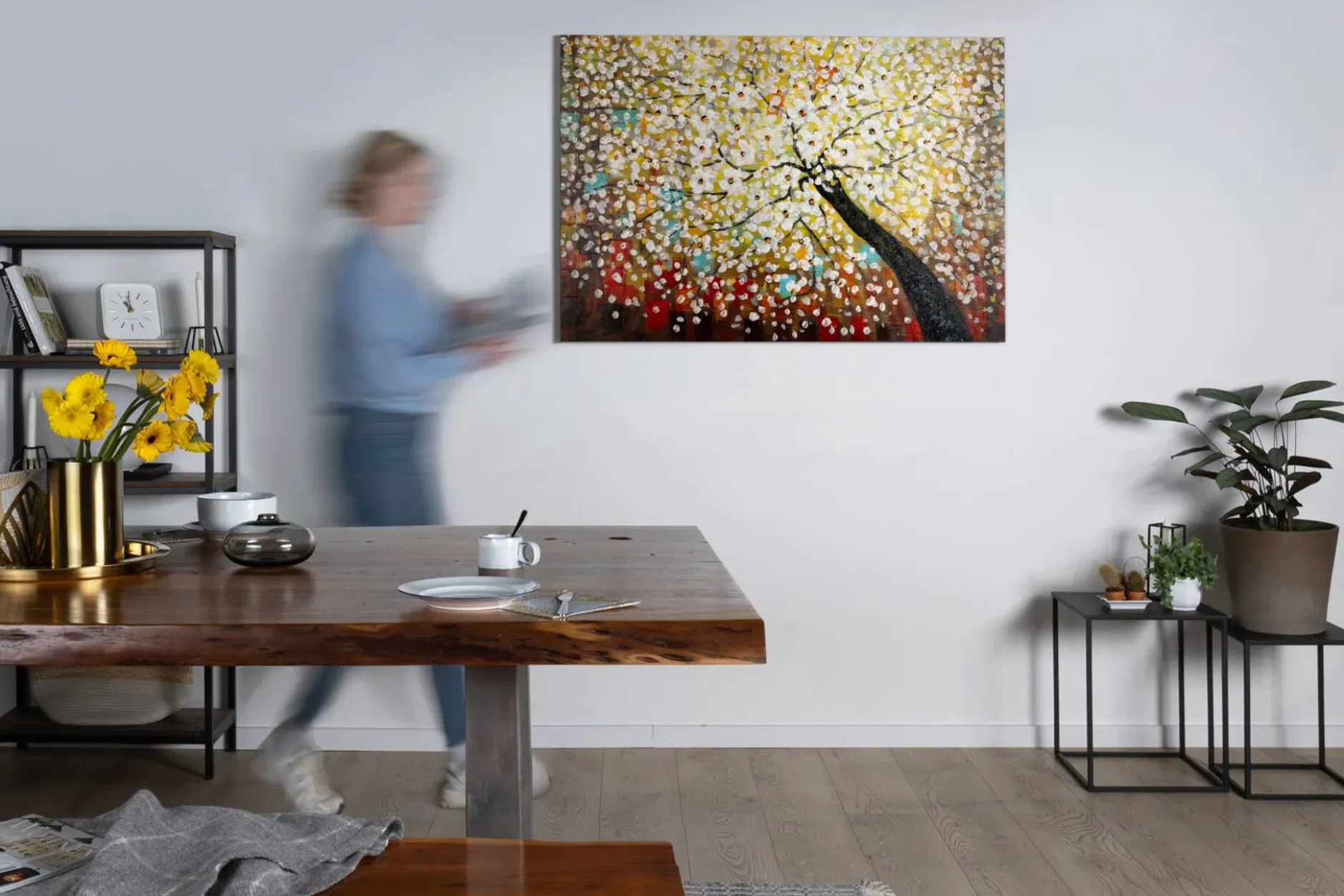 Handgemaltes Gemälde 'Zauber im Baumwipfel' 120x80cm | inkl. Echtheitszertifikat