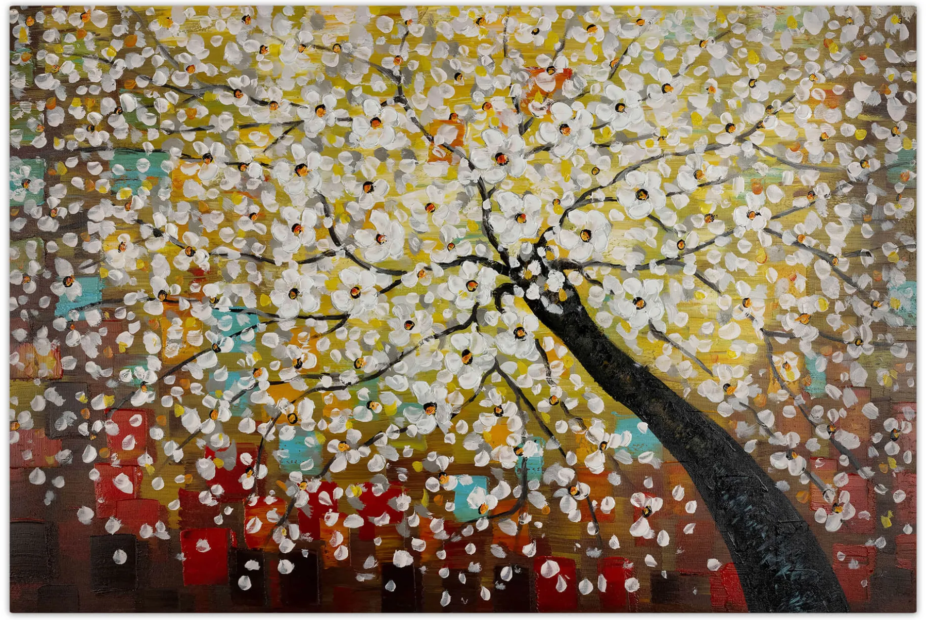 Handgemaltes Gemälde 'Zauber im Baumwipfel' 120x80cm | inkl. Echtheitszertifikat