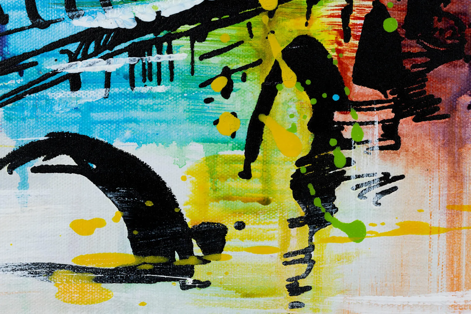 Handgemaltes Gemälde ' Zurich Skyline Silhouette' 120x60cm | inkl. Echtheitszertifikat