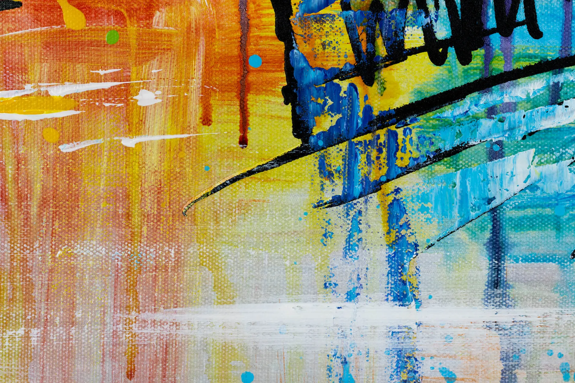 Handgemaltes Gemälde ' Zurich Skyline Silhouette' 120x60cm | inkl. Echtheitszertifikat