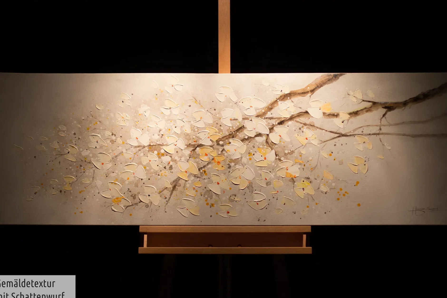 Handgemaltes Gemälde 'Zwischen verzweigten Ästen' 150x50cm | inkl. Echtheitszertifikat