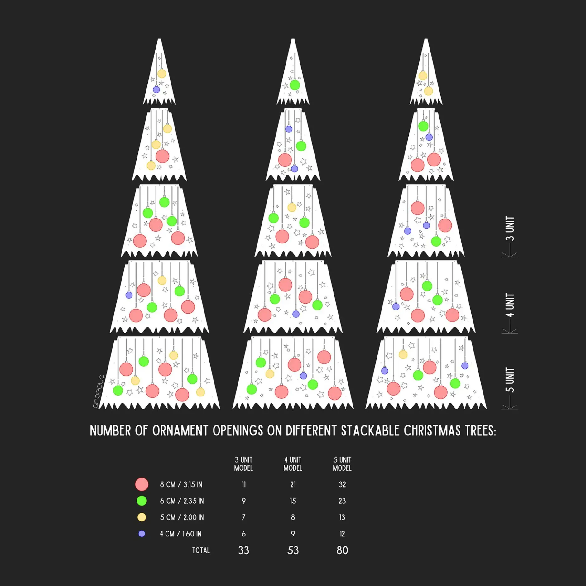 Hölzerner Weihnachtsbaum 'Festive 3 Unit'