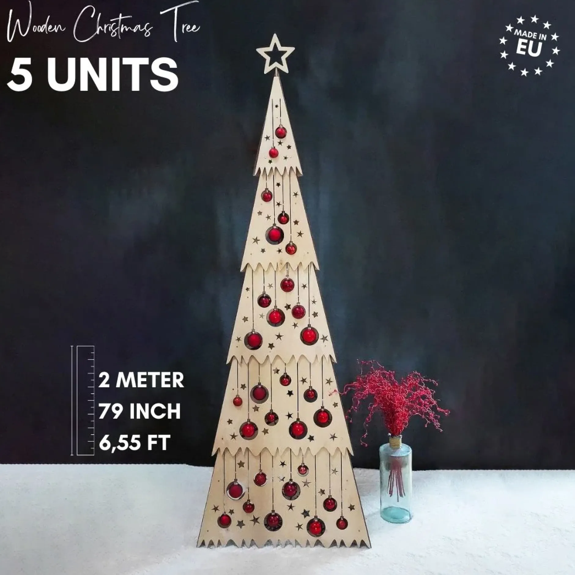Hölzerner Weihnachtsbaum 'Festive 5 Unit'