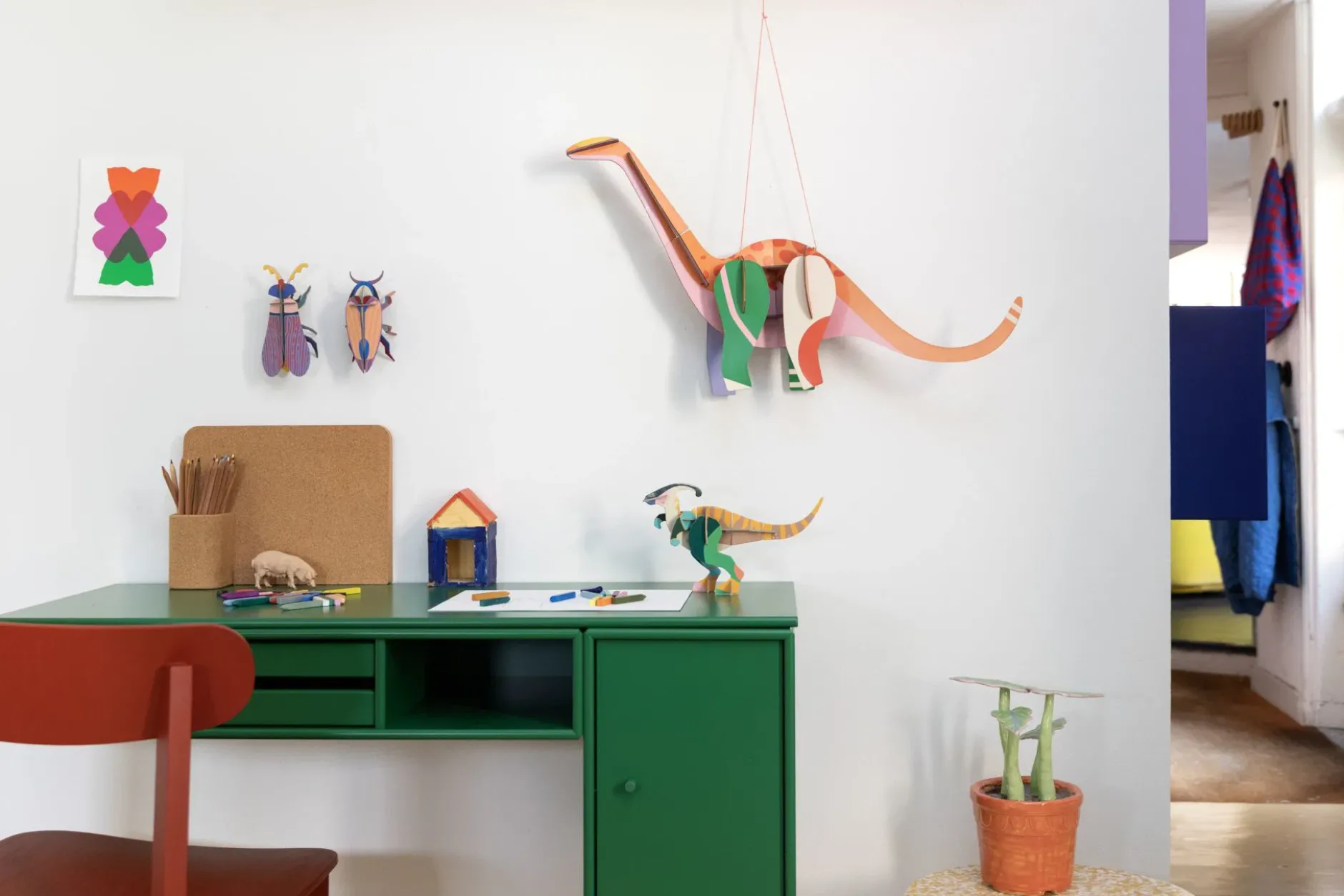 Hängende Deko 'Leuchtender Dinosaurier'