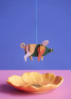 Hängende Deko 'Leuchtendes Schwein'